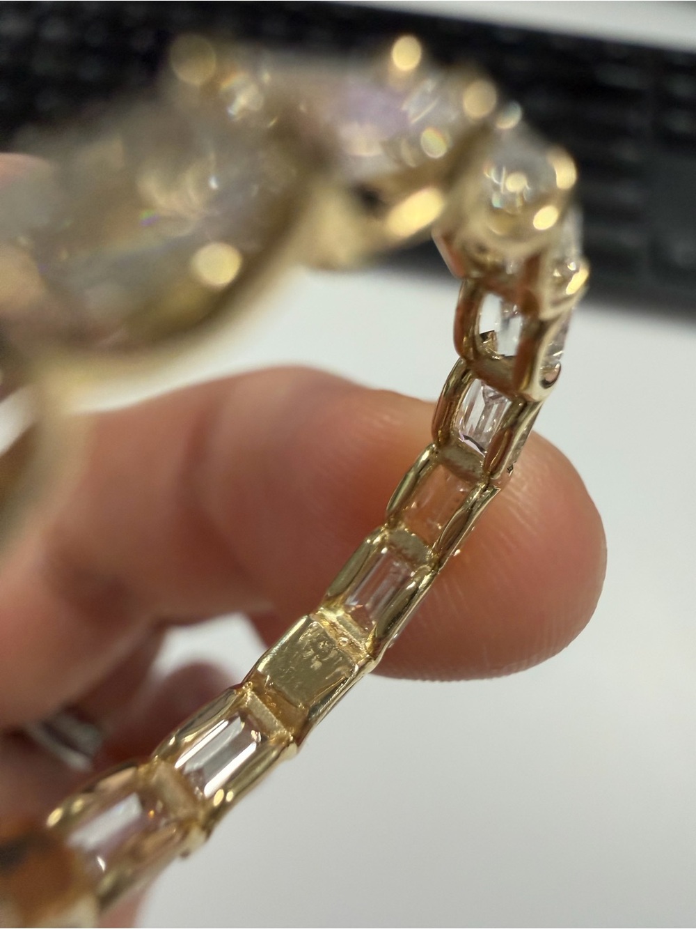 14k Yellow Gold Lab Diamond Emerald Eternity Band size 7.25 2.86 carats - Picture 5 of 5